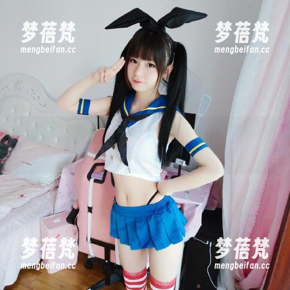 微密圈 - 无圣光下的蓝白条纹，黎允熙baby写真作品的独特韵味